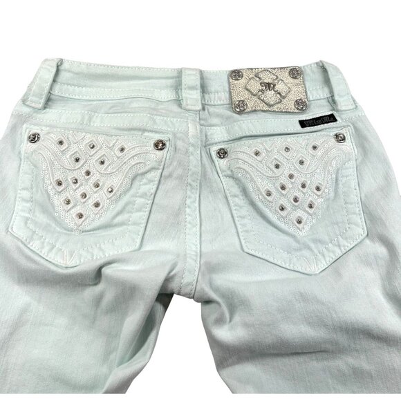 Miss Me Signature Skinny Jeans Size 25 Blue Glass - Picture 1 of 10